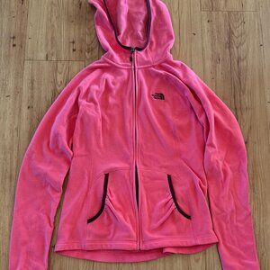 The North Face Women’s M Pink Polartec Classic Full Zip Hoodie Jacket Pockets